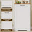 Armoire à ordures inclinable avec station de charge, armoire à poubelle de cuisine avec rangement et organisateur de tasses, armoire de recyclage en bois 10 gallons, armoire à ordures cachée
