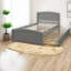 Lit plateforme gris avec lit gigogne extensible