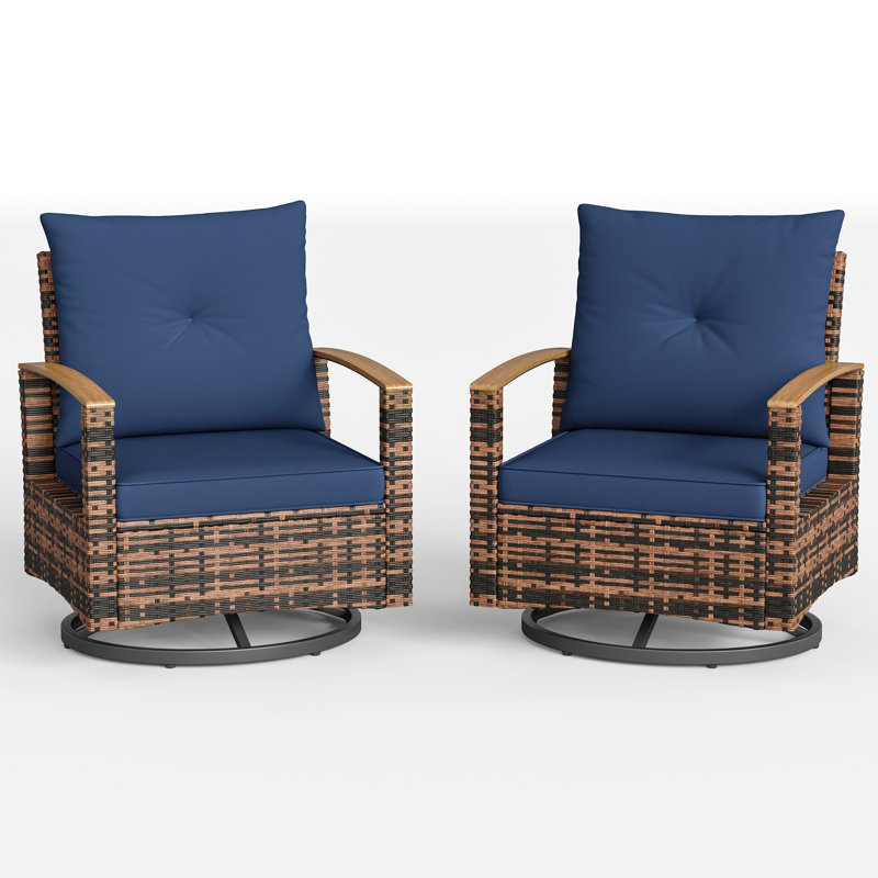  Paquet de 2 chaises de patio pivotantes pour l'extérieur, Navy