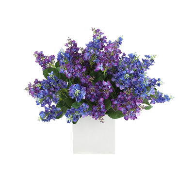 Assorted Lilacs in Fiberstone Pot