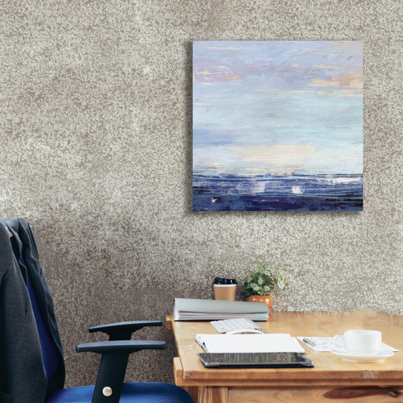 «Blue Wave No 1» par Suzanne Nicoll, art mural sur toile, 26 po x 26 po, H 26 po x l 26 po x P 1,5 po