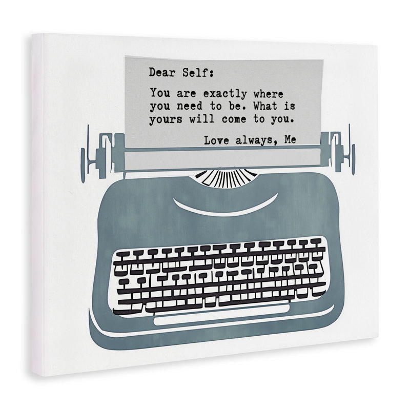 «Inspirational Typewriter Note to Self Canvas», conception par Annabelle Hall, H 30 po x l 40 po