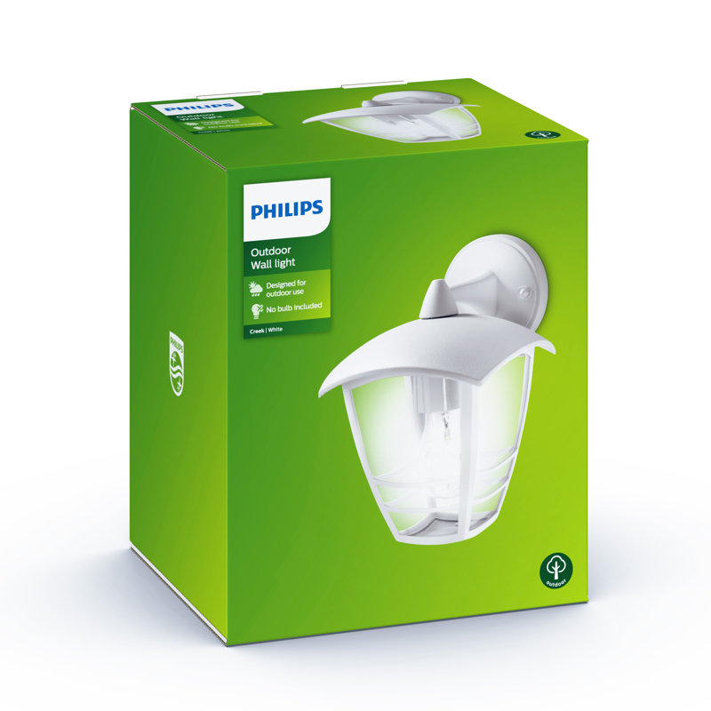 Philips LED Creek Outdoor Wall Lantern Black Down 60W