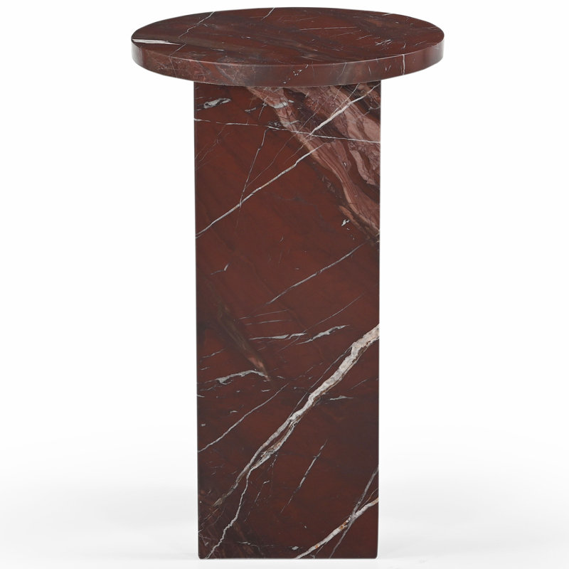Devlin Marble Drink Table, Red