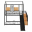 Lit superposé en métal avec glissière et escalier de rangement-1469643926