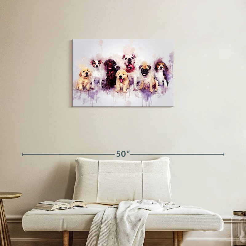 Dog Puppies, 20" H x 30" W