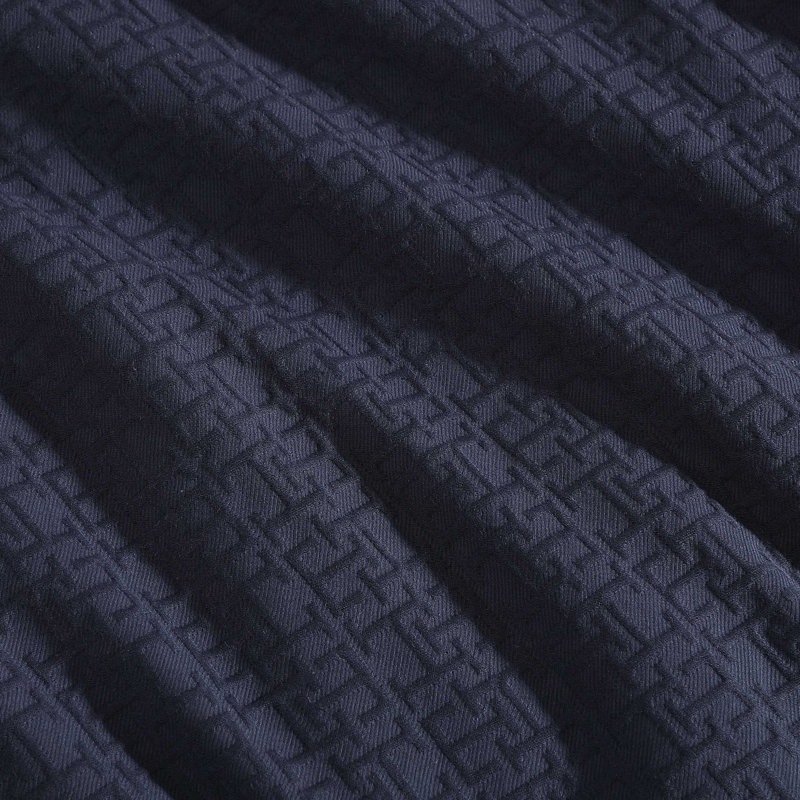 Ensemble d'édredon en coton matelassé Tommy Hilfiger, Édredon pour grand lit + 2 taies décoratives, Marine