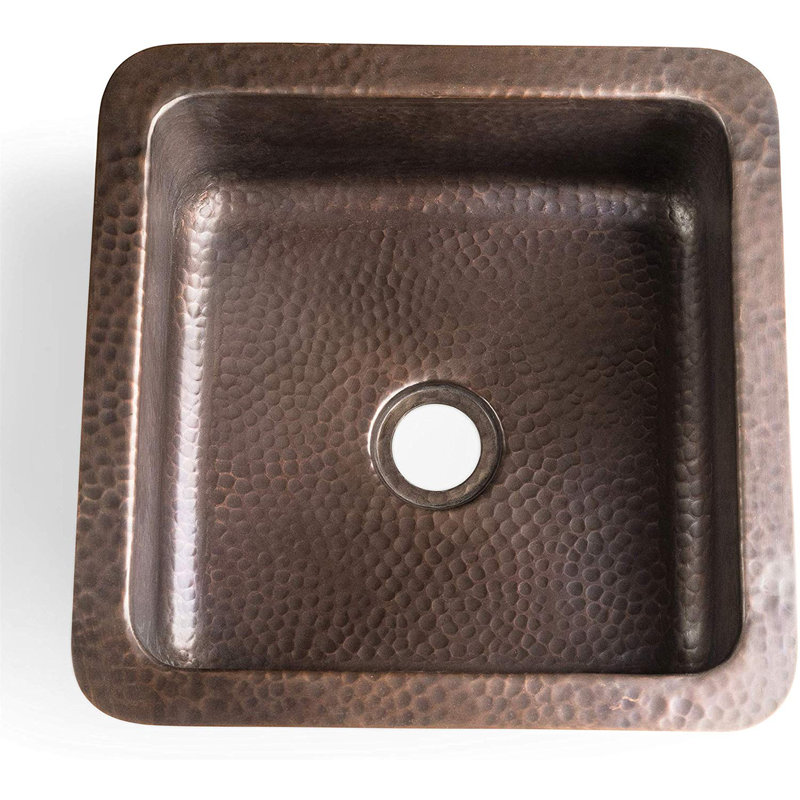 Hand Hammered Copper 12" Dual Mount Single Bowl Sink