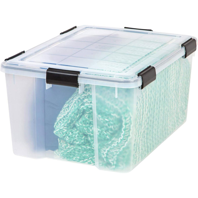IRIS USA 137058722EEA474D9D1A85F5D32018A1 62.8 Quart Weathertight Plastic Storage Box, Clear (4 Pack)