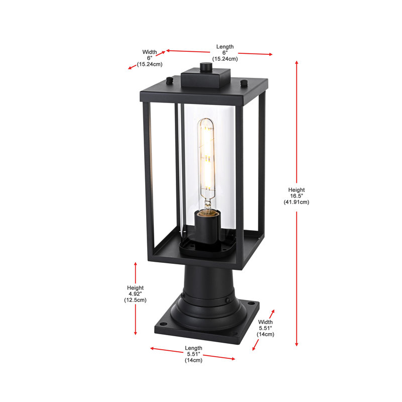 Mickle 6 Inch Outdoor Post Light in Black