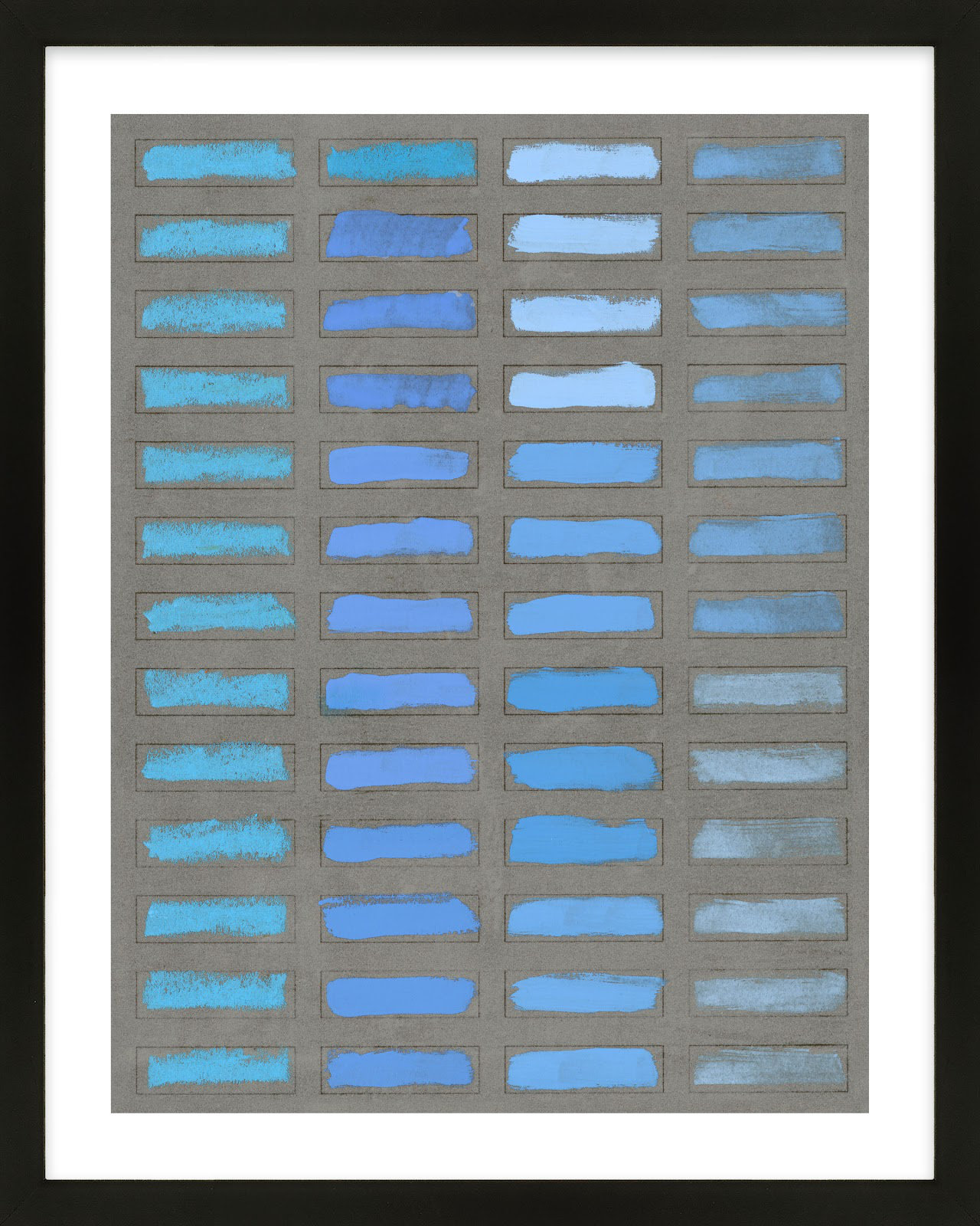 The Blues 1 by Jacques Pilon, Black Framed, 25" H x 20" W x 1.25" D