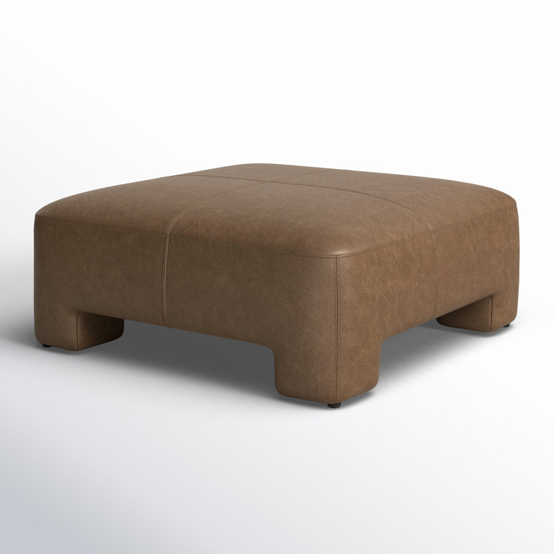 Anya Oversized Geniue Leather Upholstered Ottoman