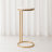 Sanches Modern Side Table With Slim Metal Base And Round Top - Stylish Cocktail Accent For Living Room Or Small Spaces - Narrow End Table For Home Decor - 24", Gold