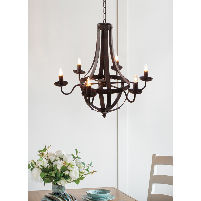 Lustre en métal 6 lumières, luminaire suspendu avec chaîne réglable pour le vestibule de la salle à manger de la cuisine, ampoule non incluse