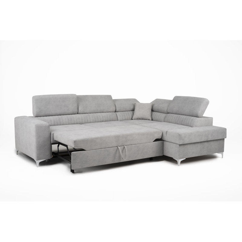 Lauren Corner Sofa Bed, Right Hand Facing, Silver