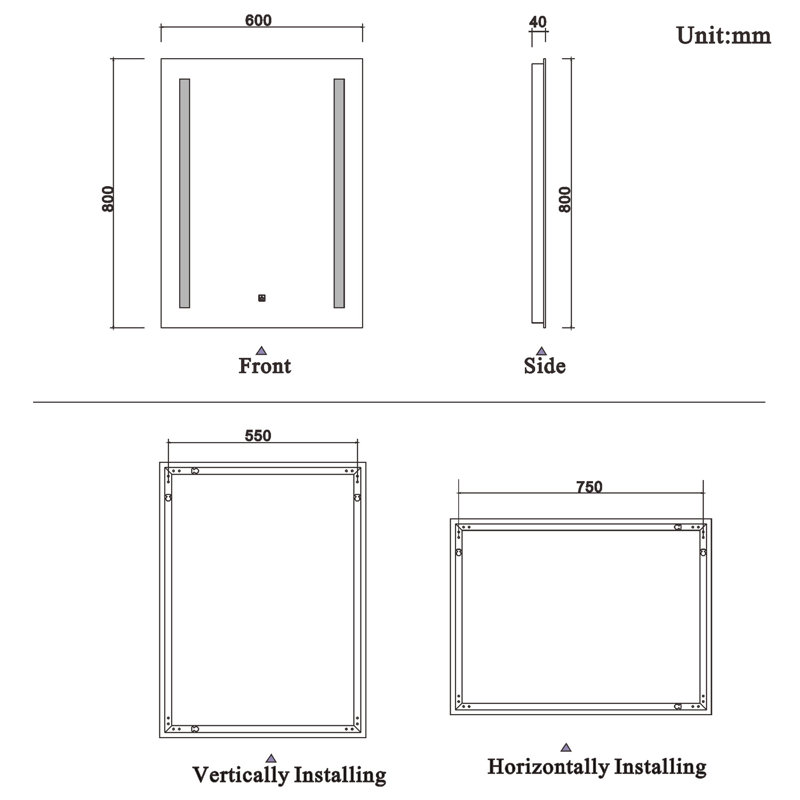 Swiftsure Rectangle Mirror, 80 x 60cm