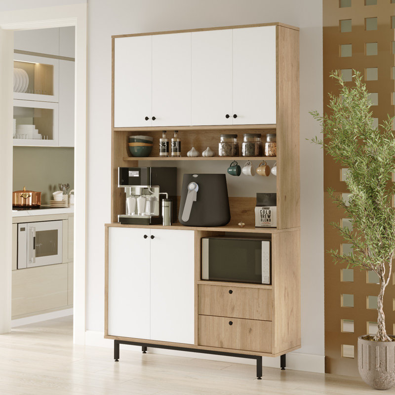 Armoire polyvalente Colesen, Blanc / beige
