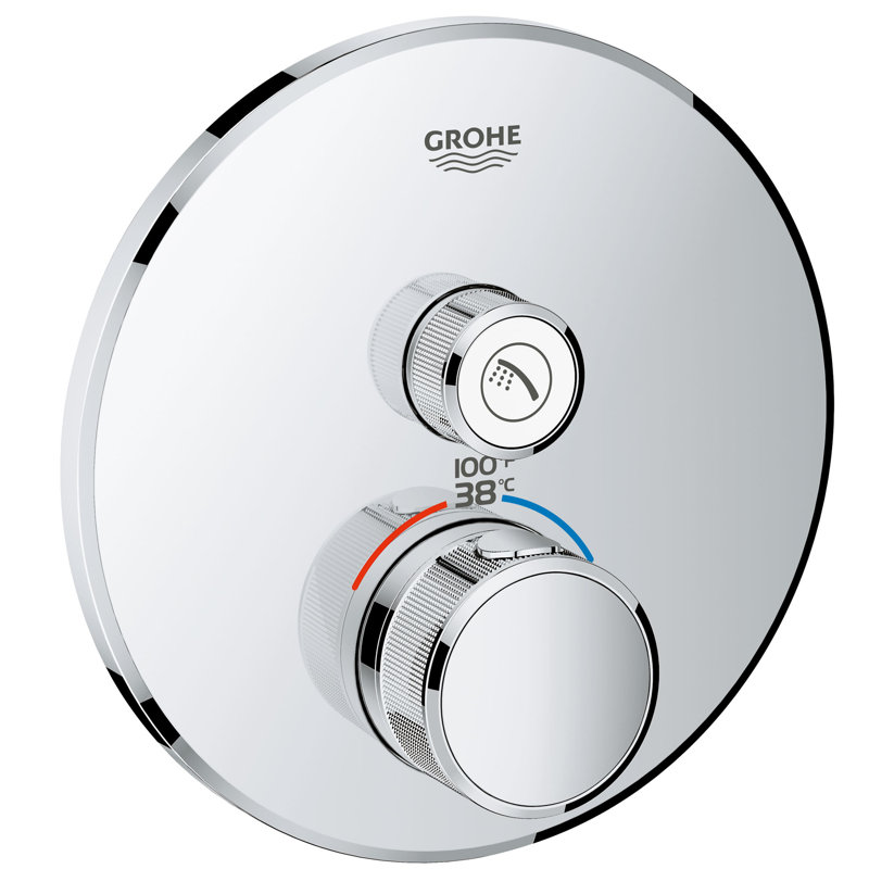 GROHE Grohtherm SmartControl Shower Thermostatic Valve Trim Kit, StarLight Chrome