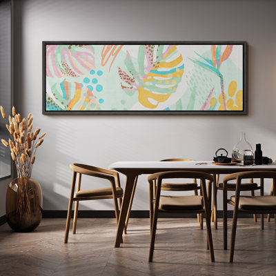 Tropical Palm " Colorful Watercolor Pattern Abstract Botanical Modern Art Relax Calm Warm Extra Large Pictures "