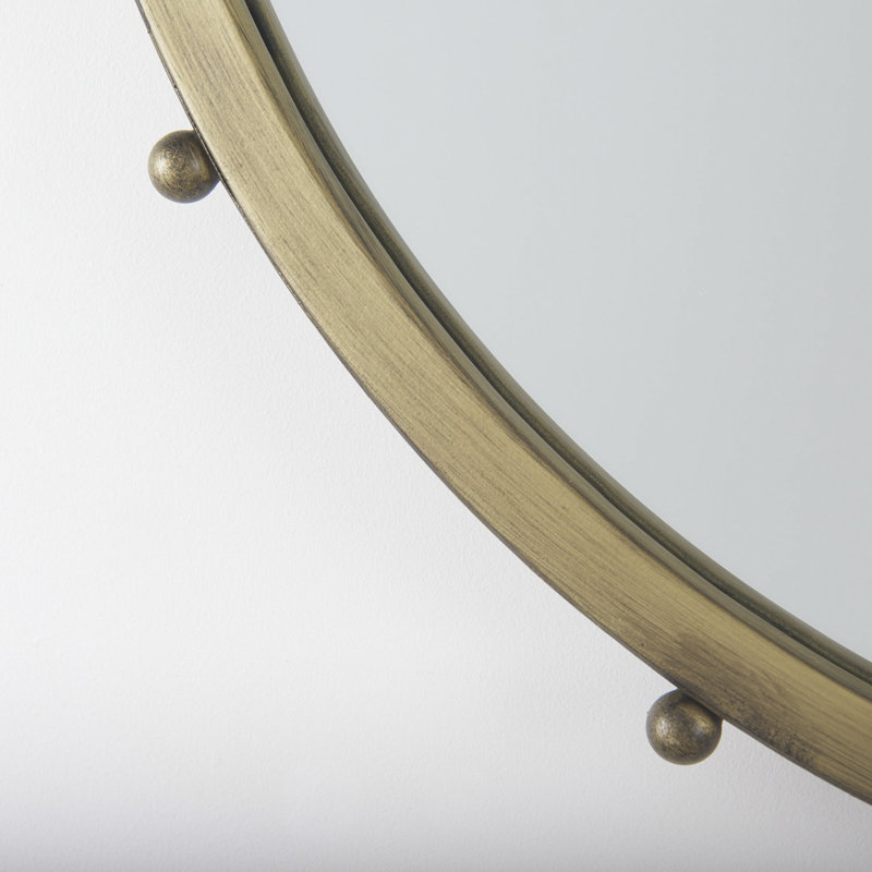 Weston Metal Round Mirror, 25.2" x 25.2", Gold