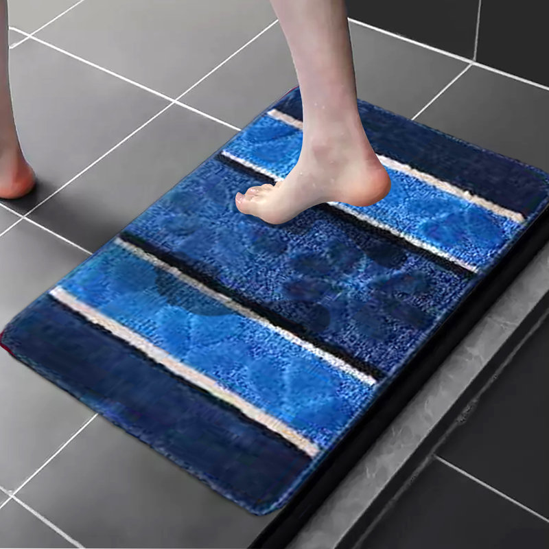 Tapis pour salle de bain Mazie, Marine