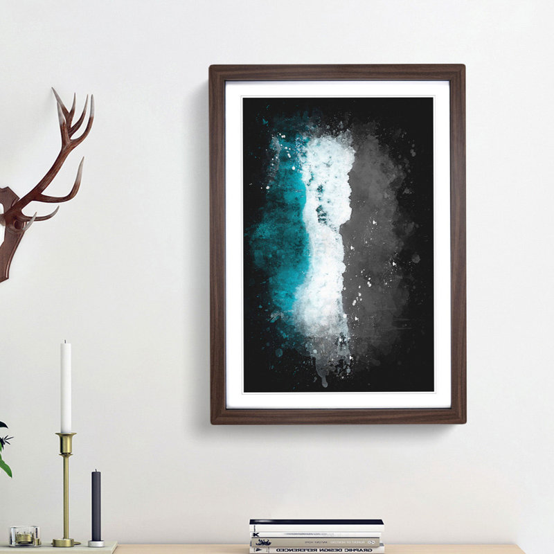 Australian Seascape View - Framed Print, 63cm H x 45cm W x 2cm D, Walnut Framed
