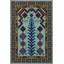 Tapis tissé bleu lavable à motif d'arbre traditionnel-304514196