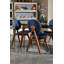 Chaise d'appoint revêtue de lin King Louis-686929145