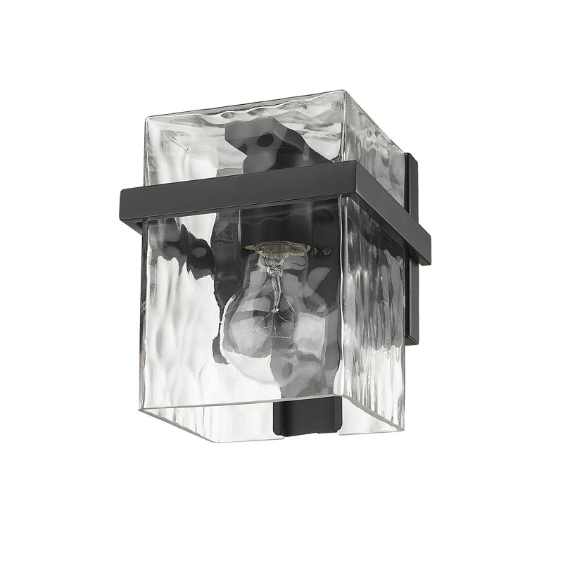 Arzie Flush Mounted Sconce, Matte Black