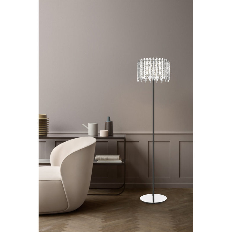 Reeside 158cm Chrome Traditional Floor Lamp