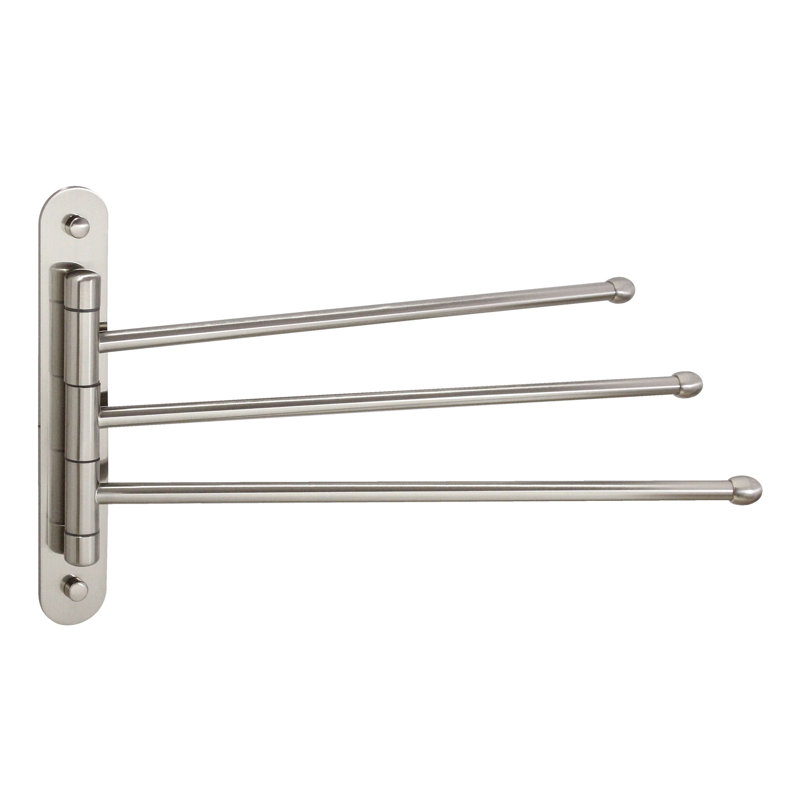 Porte-serviettes mural 15 po Triple Swing, Nickel satiné