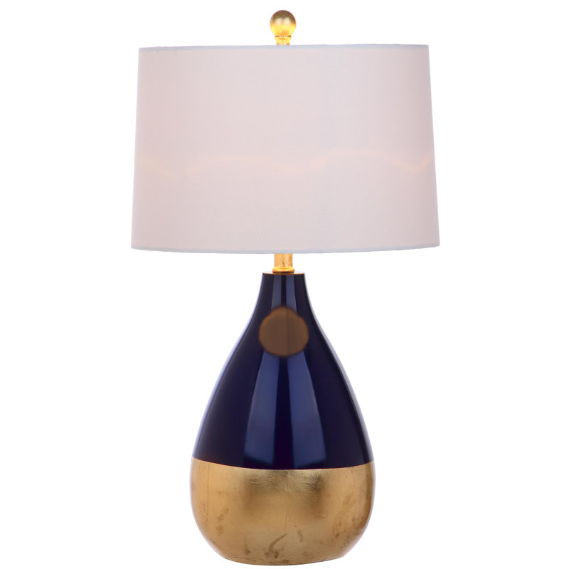 Ensemble de lampes de table standard de 24 po Akeilah, Bleu marine / doré