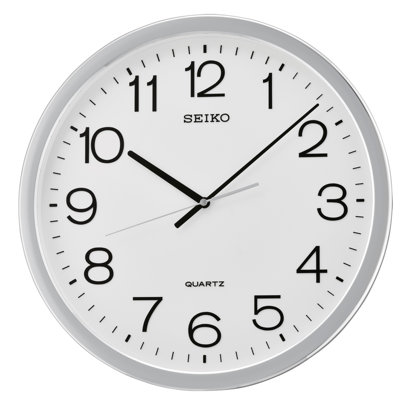 QXA014SLH Wall Clock, Silver-Tone