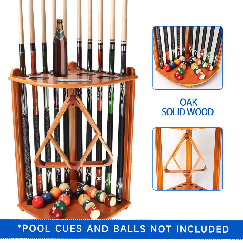 Porte-baguettes de billard de billard GSE, Chêne