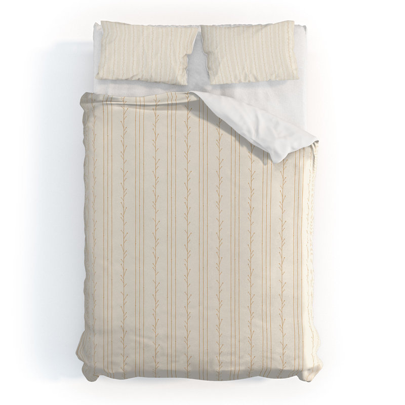 Ensemble de housse de couette à rayures crème et rosé Little Arrow Design Co_3, À rayures, Crème, crème