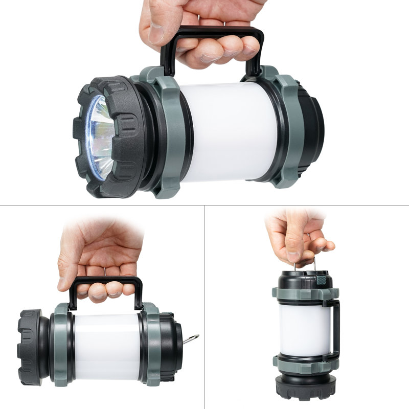 7'' Battery Powered Integrated LED Color Changing Outdoor Lantern, Grey