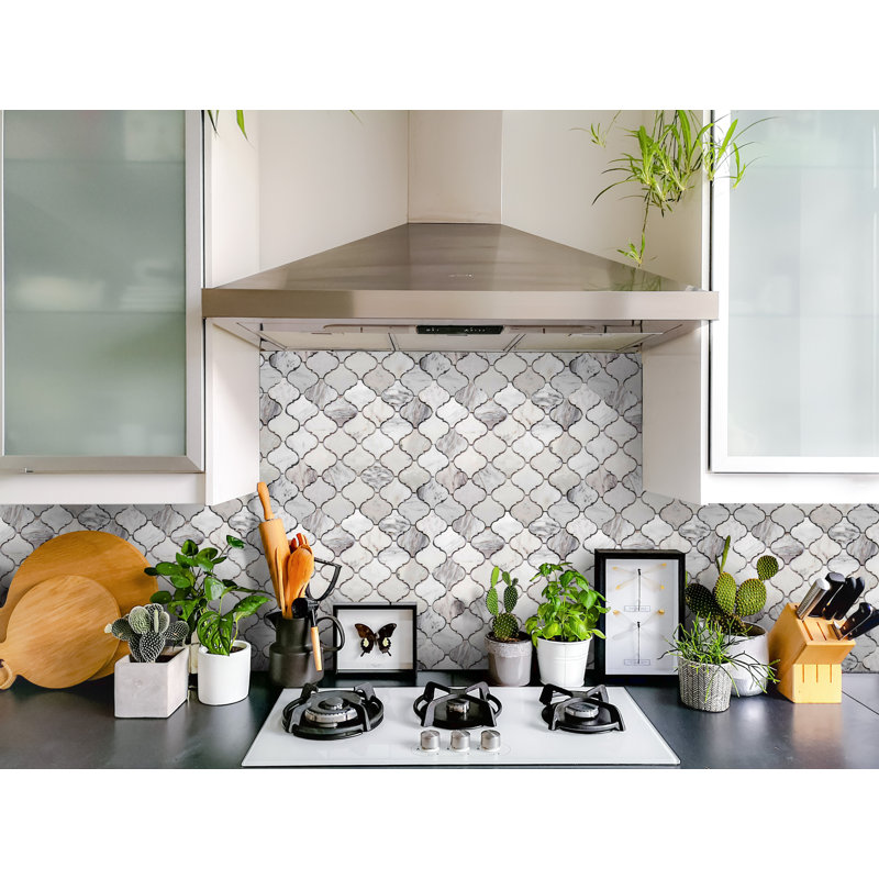 Santorini 1" x 1" Arabesque Mosaic Wall & Floor Tile,  Volakas