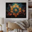 Art bouddhiste sarcelle orange mandala harmonie sur bois-452360394