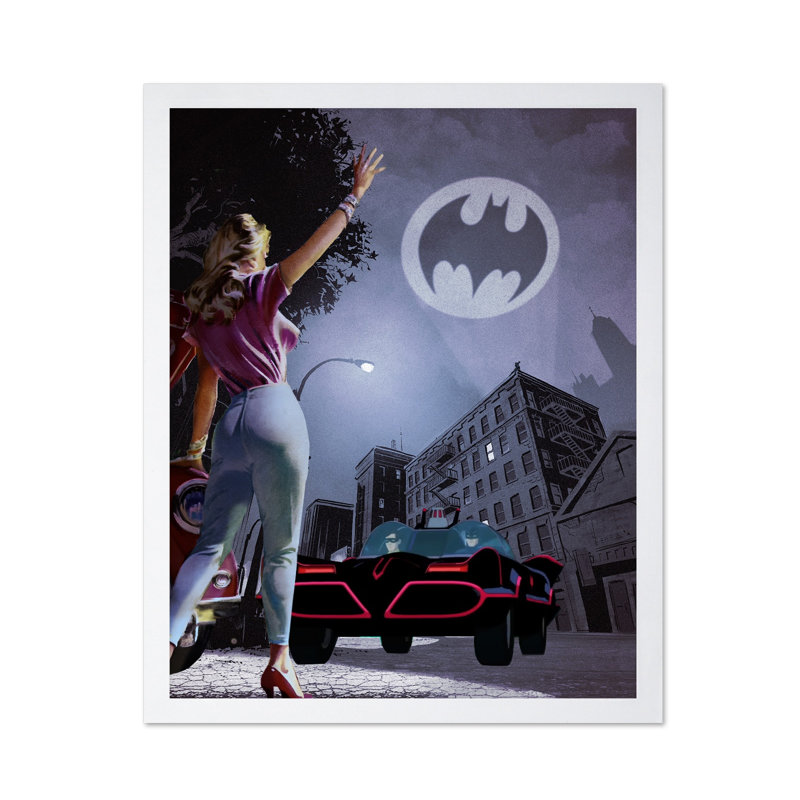 Hitchhiking Superhero, Poster, White Framed, 11"H x 14"W