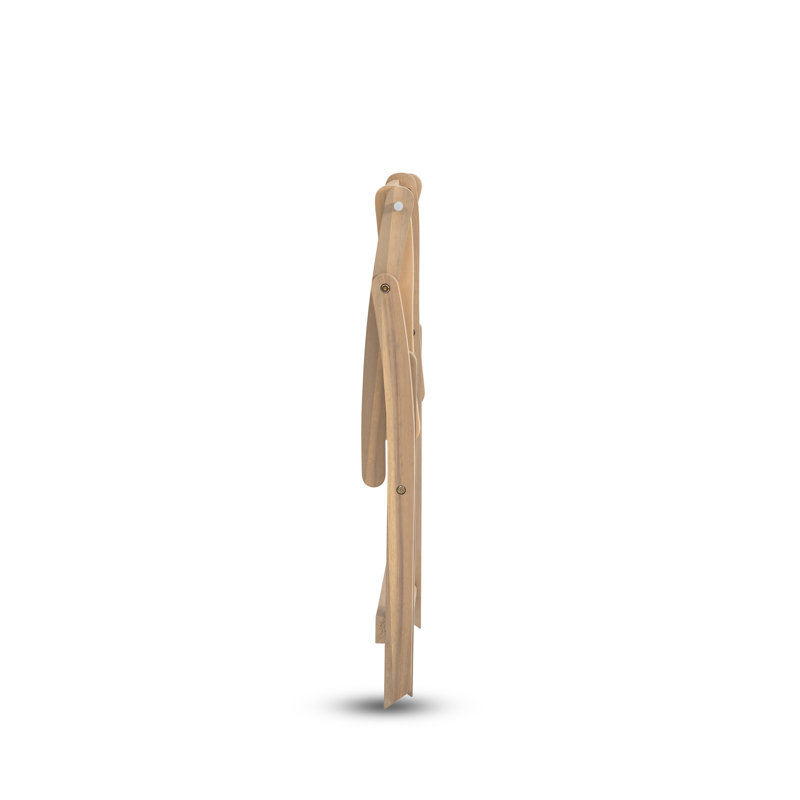 Chaise de patio pliante en bois massif (ensemble de 2), Blanc délavé