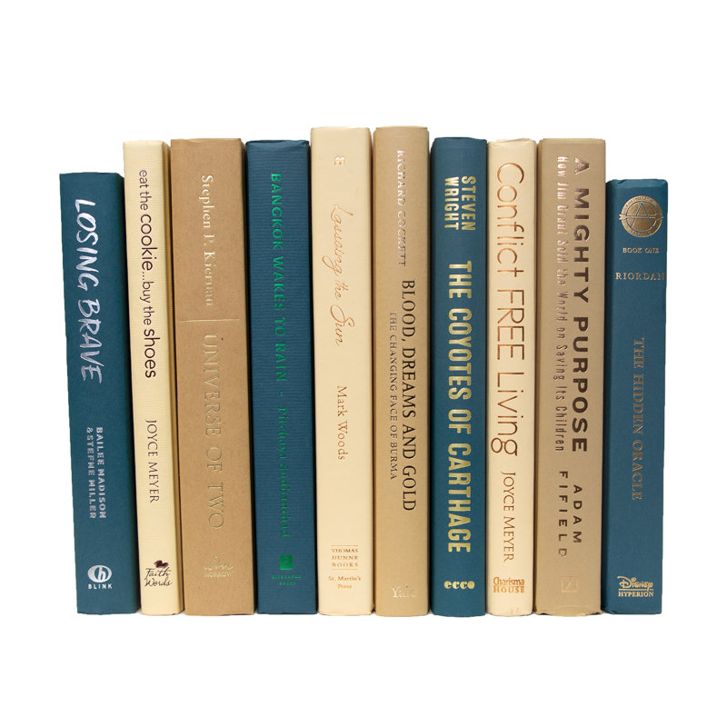 Livres décoratifs - Ensemble de livres Sand Dune - 1 pied de livres bleus et brun clair