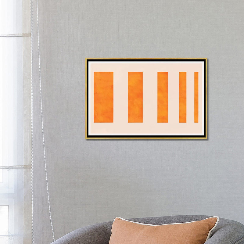 " Orange Levies ", Gold Framed Canvas, 18" H x 26" W x 1.5" D