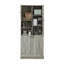 Grande armoire de rangement avec tablettes réglables, panier rabattable et armoires fermées pour une organisation multi-pièces-1359883543