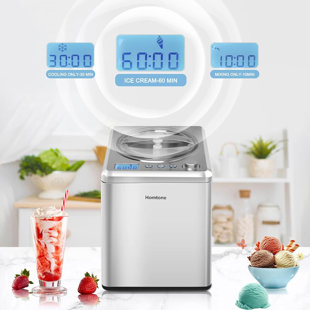 Homtone 3 Modes Ice Cream Maker 2.64 Quart for Making Soft Ice Cream, Gelato, Sorbet