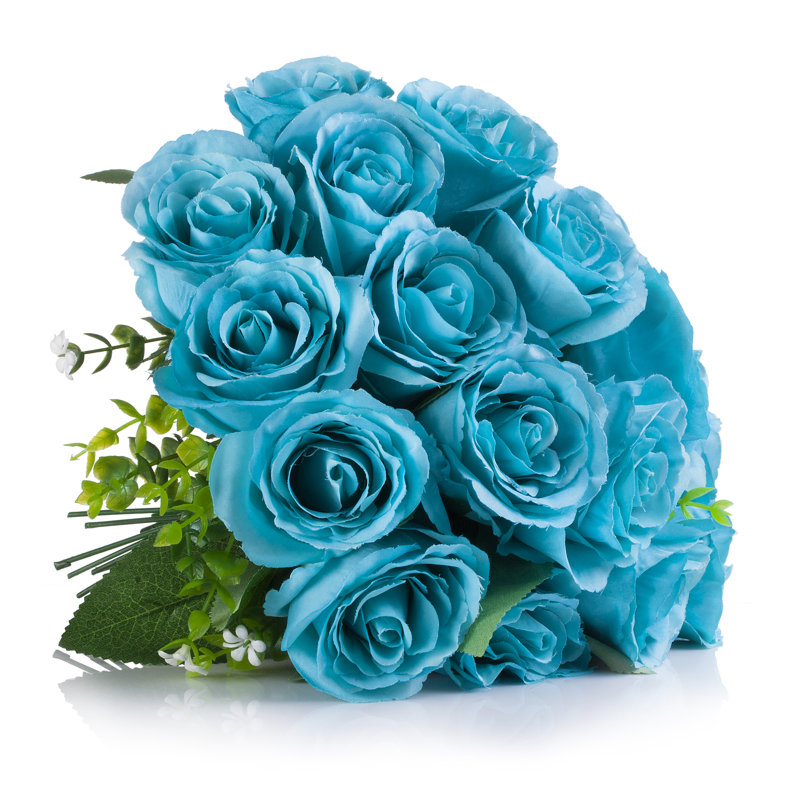 Arrangement floral de roes artificielles, Turquoise