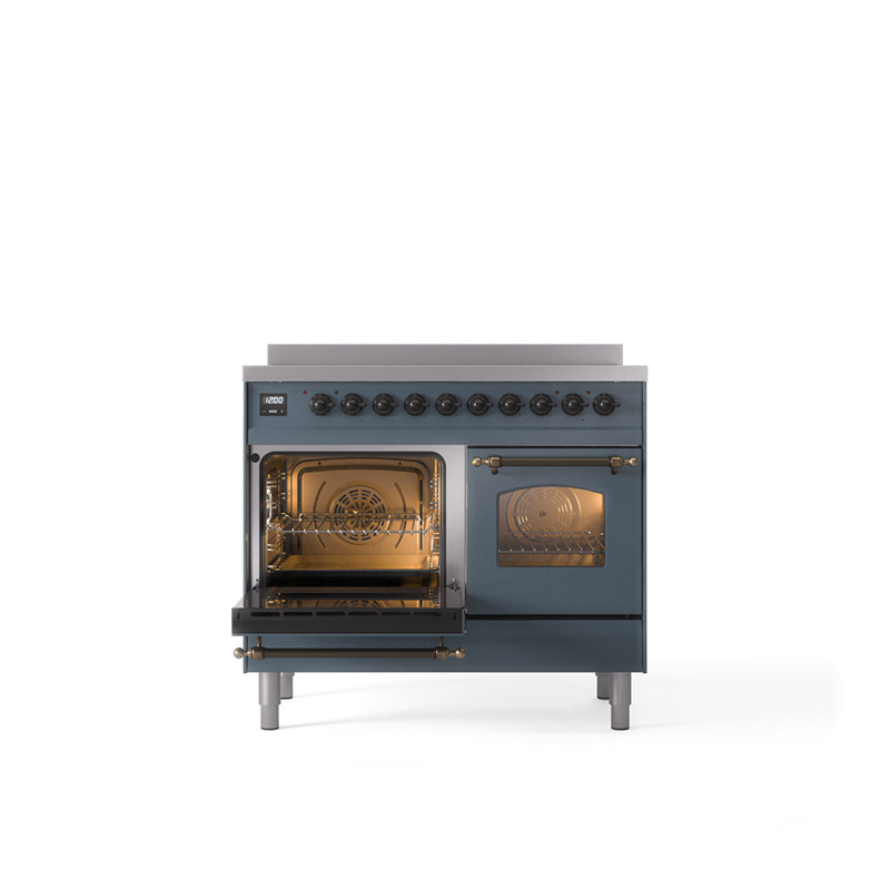 ILVE Nostalgie II 40 in Induction Range, Blue Gray/Bronze