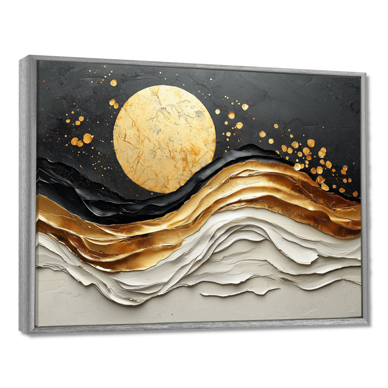 Almodovar - Abstract Wall Art, Argent argent, H 12 po x l 20 po, Impression encadrée flottante sans passe-partout