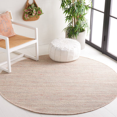 Haldor Natural Fiber Hand Woven Jute/Wool/Cotton Rug in Red/Gray