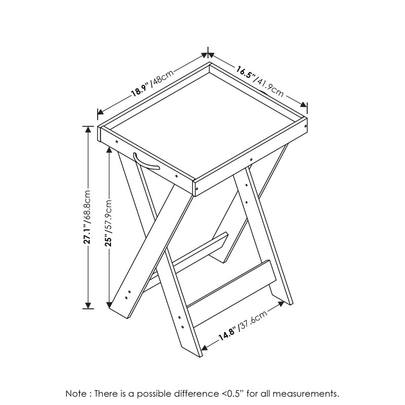 Table de bout avec plateau Verim, Espresso foncé