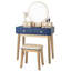 Ensemble coiffeuse avec tabouret et miroir Mukul-670299683